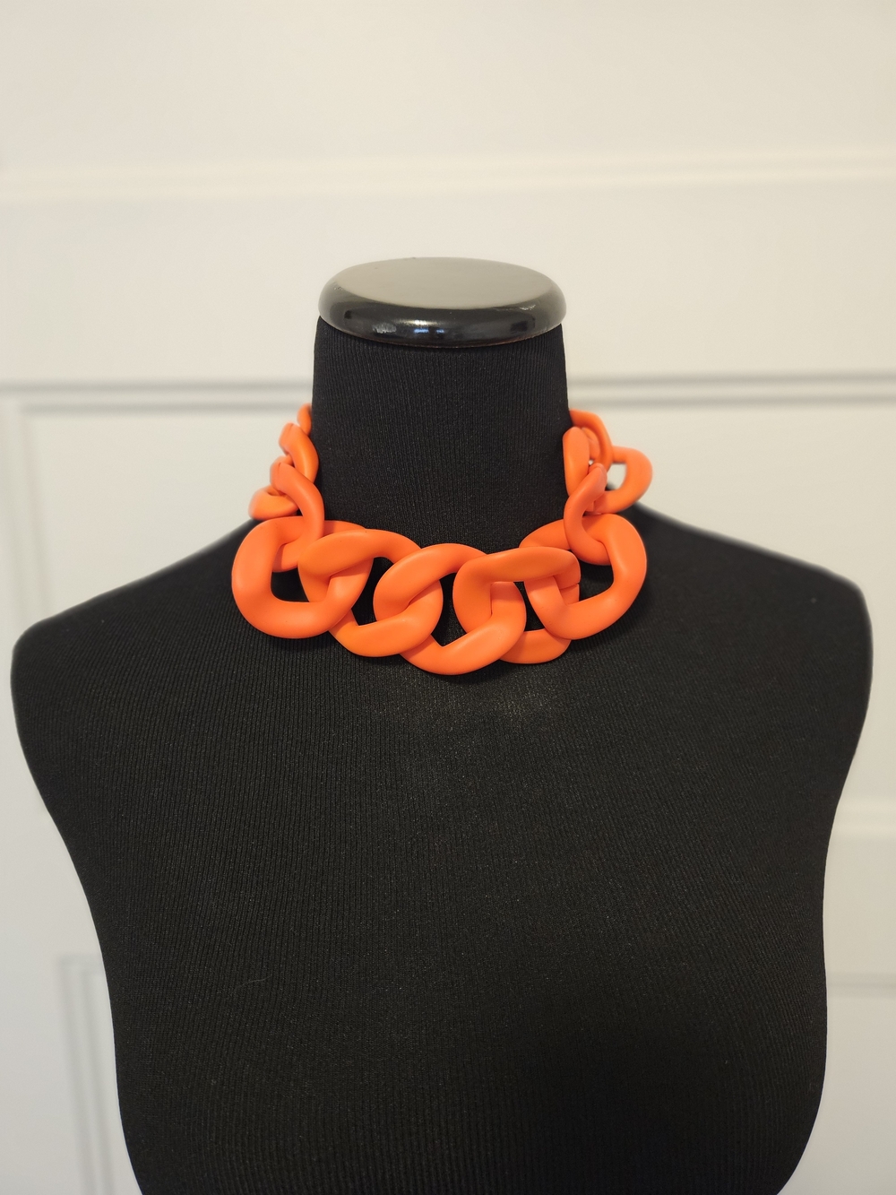 Bold Orange Chunky Link Necklace - Women's Fashion Jewelry